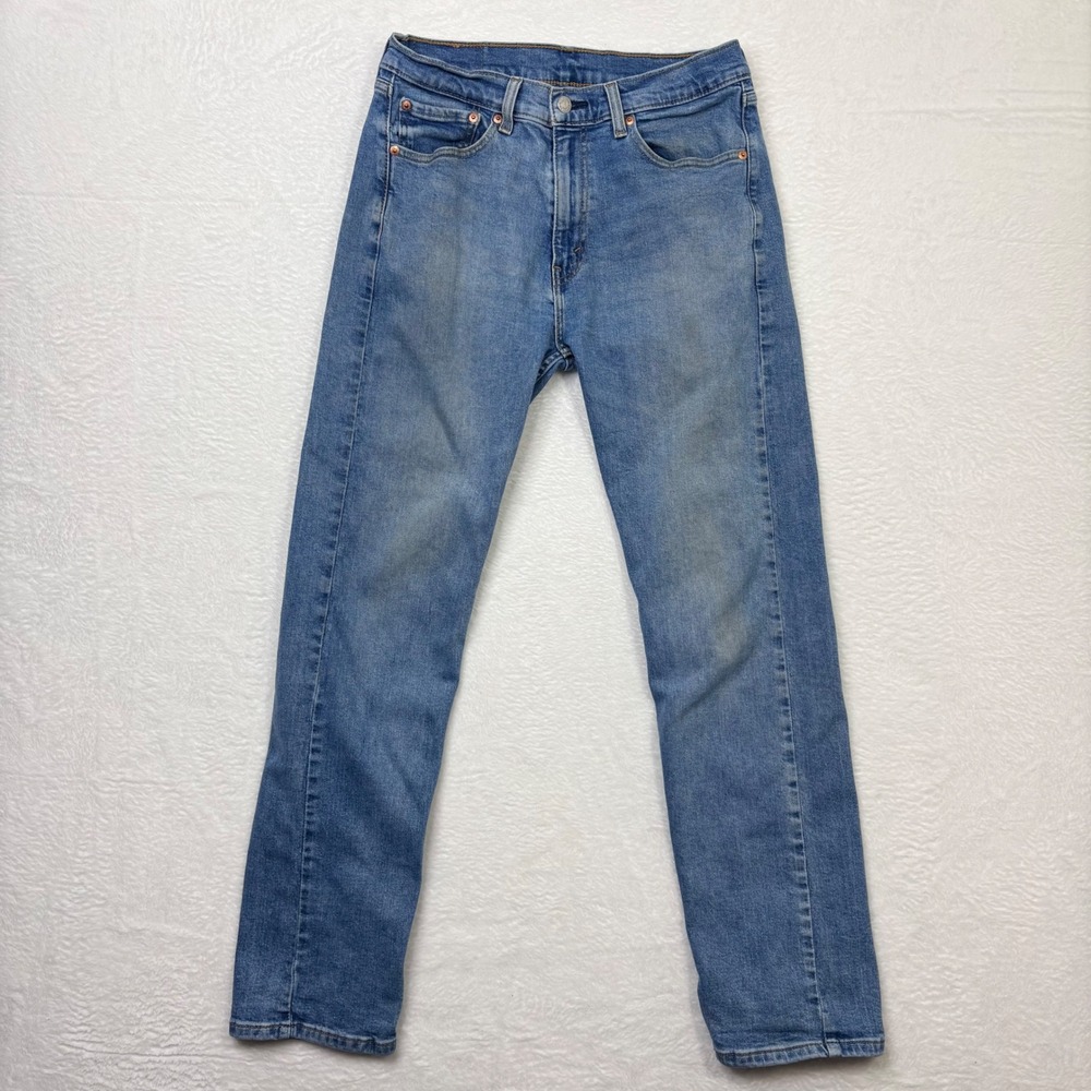 Levi's 505 Jeans Mens W32 L32 Regular Fit Light Wash Denim Blue Cotton Fit 30x29